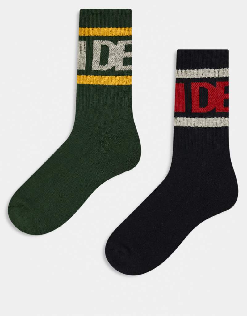 Deus Ex Machina based 2 pack socks in multi Deus Ex Machina