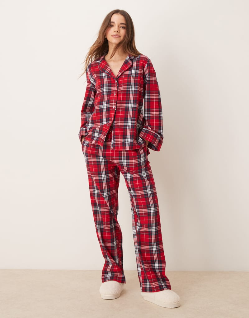 Gina Tricot mix and match lounge pajama pants in red check GINA TRICOT