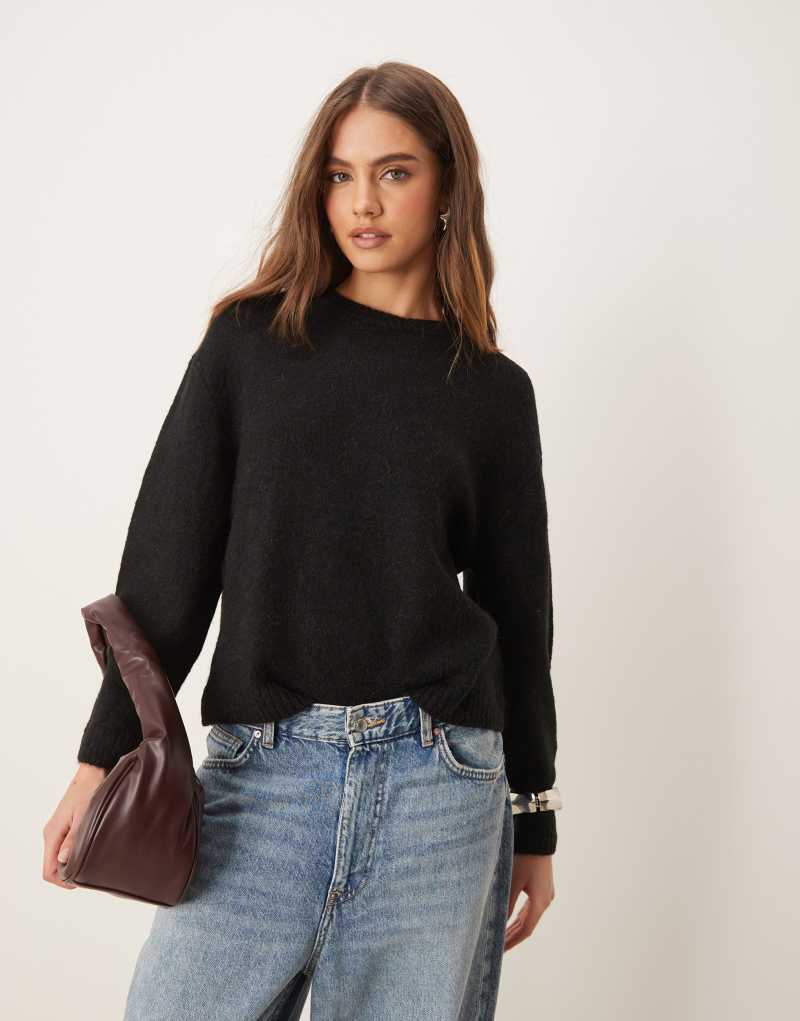 Gina Tricot soft knit sweater in black GINA TRICOT