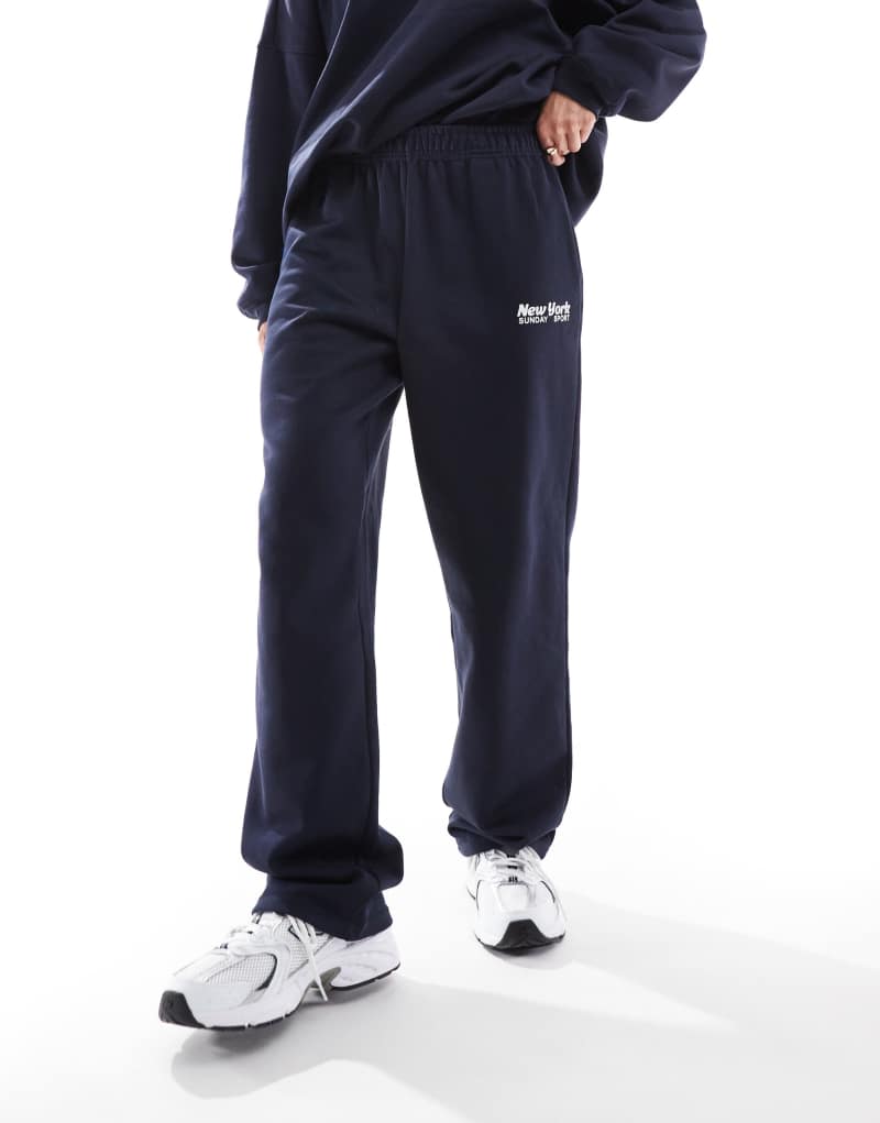 ONLY New York straight leg sweatpants in navy - part of a set ONLY