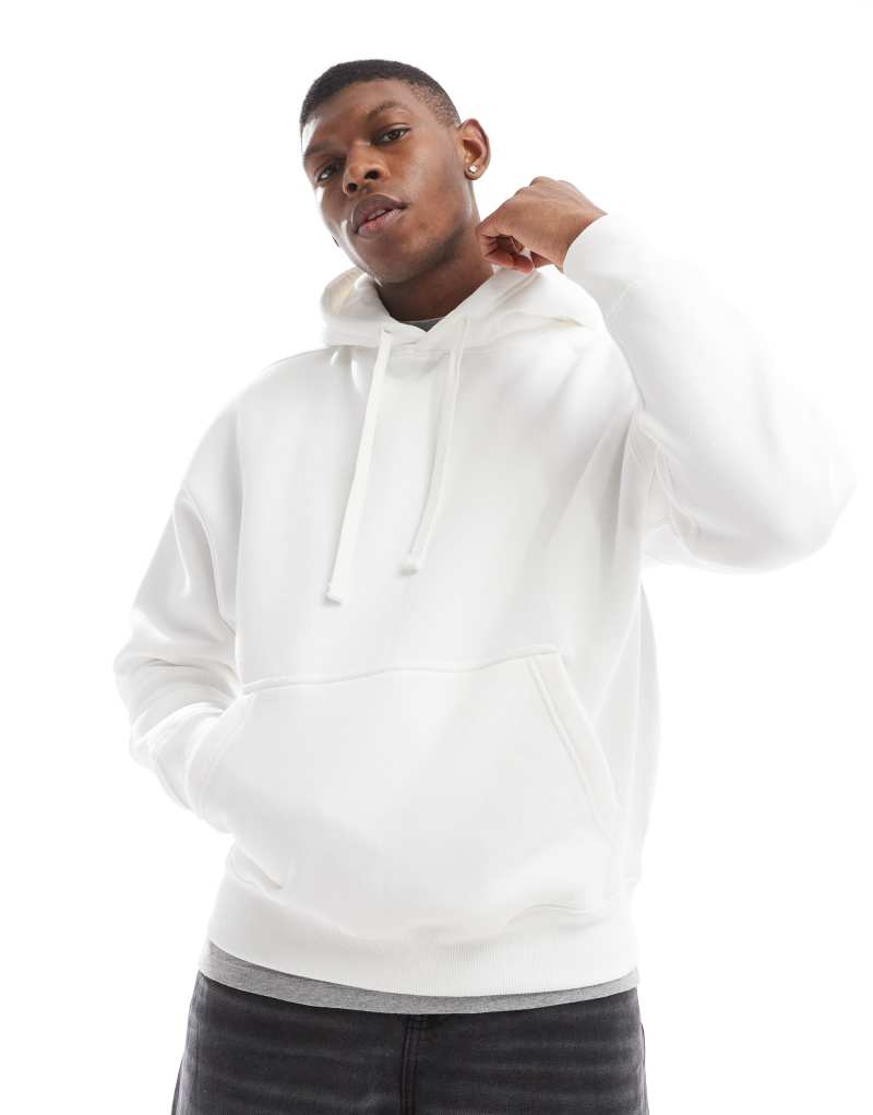 Pull&Bear basic hoodie in white Pull&Bear