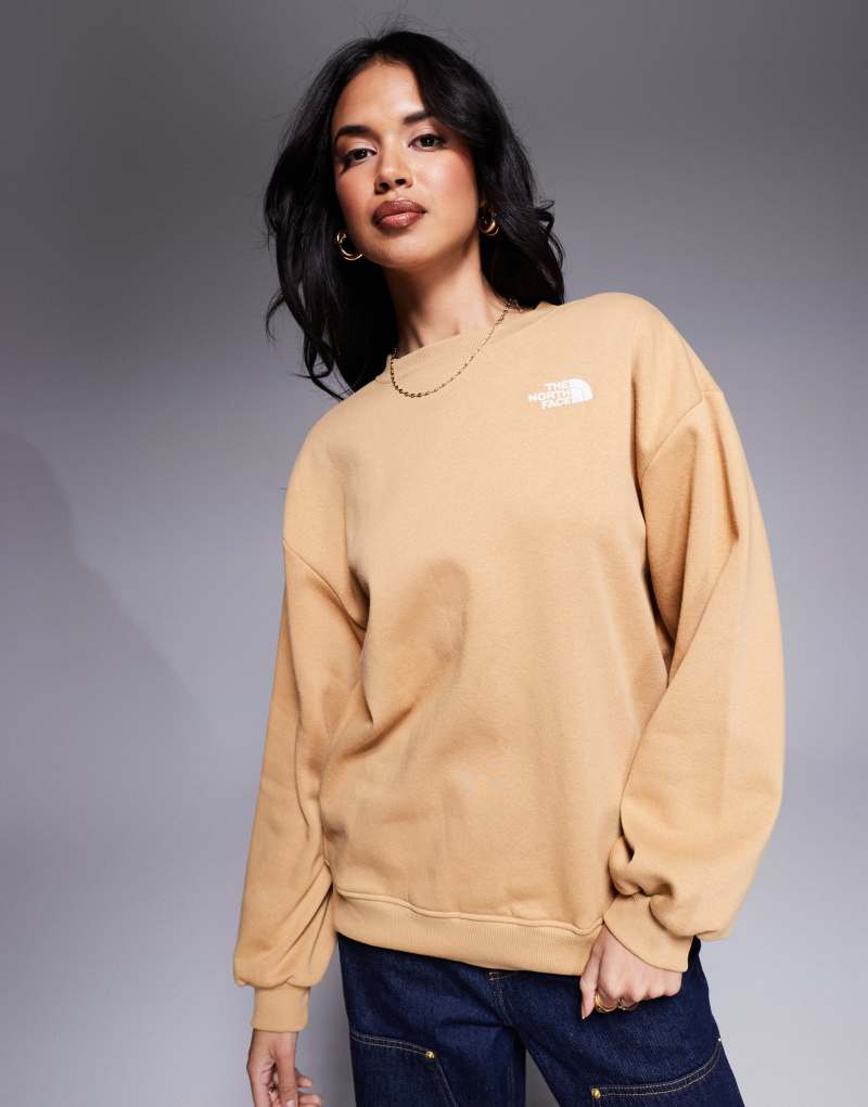 The North Face Evolution oversized crew sweatshirt in brown The North Face