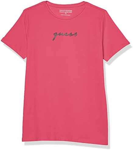 GUESS Girls' Big Gel Print Logo Organic Stretch Jersey T-Shirt GUESS