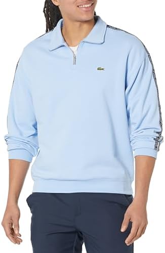 Lacoste Men's Graphic Taping Quarter Zip Sweatshirt Lacoste