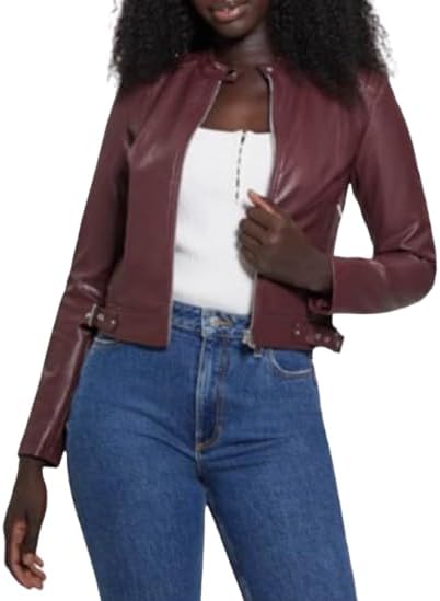 GUESS Women's Montecarla Faux Leather Fitted Jacket GUESS