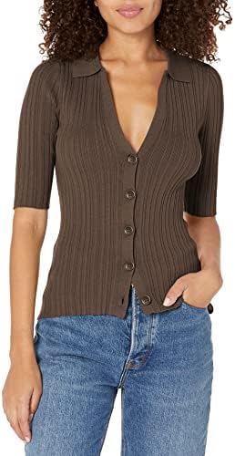 GUESS Women's Short Sleeve Carmella Cardigan Sweater Top GUESS