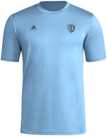 Футболка adidas Pre-Game для мужчин с короткими рукавами и логотипом Sporting Kansas City Adidas