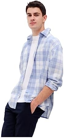 GAP Men's Long Sleeve Big Poplin Shirt Gap