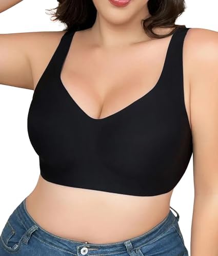 SHAPERX Bras for Women No Underwire Seamless Oversized Everyday Bra Comfort Wireless Padded Soft Support Bras SHAPERX