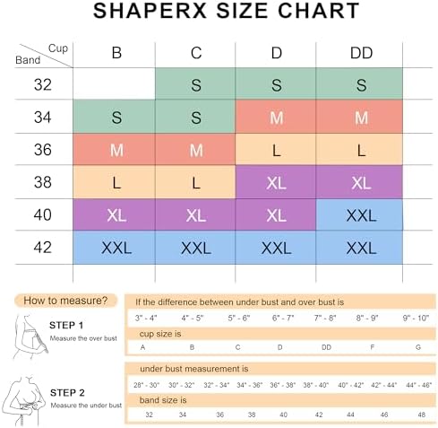 SHAPERX Wireless Scoop Bras for Women Small to Plus Size Everyday Bra with Removable Pads SHAPERX