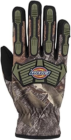 Dickies Synthetic Leather Work Gloves Men, Impact Resistant + Thinsulate | Mechanic, Tactical Gloves, Brown Camo Dickies