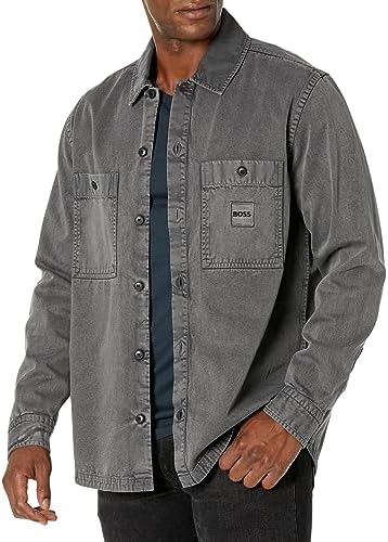 BOSS Men's Garment Dyed Twill Overshirt BOSS