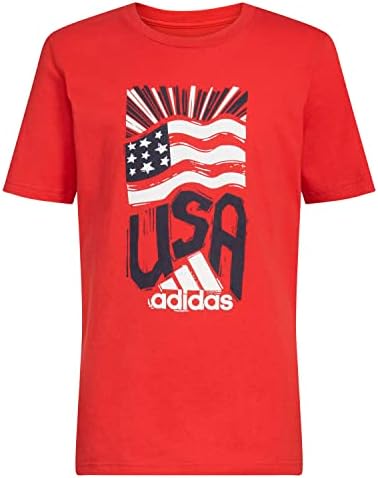 adidas Boys' Short Sleeve Cotton USA Graphic T-Shirt Adidas