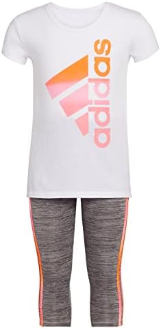 adidas girls 2 Piece 3-stripe Tight Set Adidas