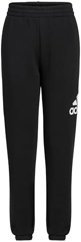 adidas Kids, Girls, Essential Graphic Fleece Joggers (Big Kid), Black Adi, Large Adidas