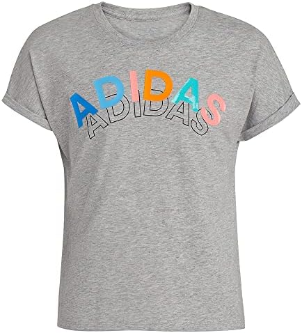 adidas Girls' Short Sleeve Dolman Waist Heather Tee Adidas