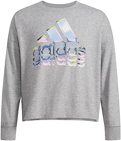 adidas Girls' Long Sleeve Waist Crew Tee T-Shirt Adidas