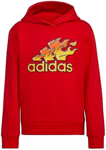 adidas Boys' Long Sleeve Fleece Pullover Hoodie Adidas