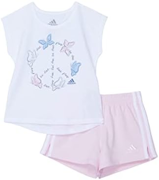 adidas girls 2 Piece Cotton French Terry Short Set Adidas