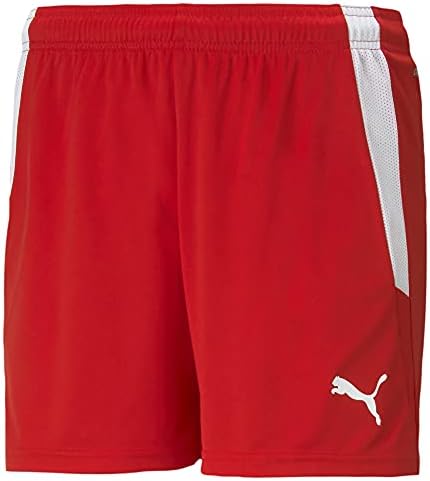 PUMA womens Teamliga Shorts, Puma Red-puma White, X-Large US PUMA