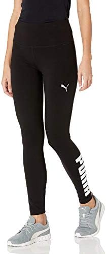 PUMA womens Athletic Logo Tights Leggings, Puma Black, X-Small US PUMA