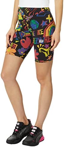 PUMA Women's Downtown Pride All Over Print 7" Tight Shorts PUMA