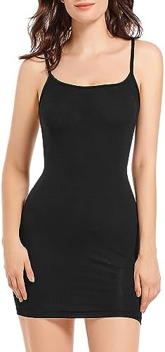 SHAPERX Women's Soft Lounge Slip Dress Sexy Ribbed Bodycon Dresses SHAPERX