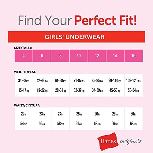 Hanes Originals Girls Boyshorts & Hipsters, Moisture-Wicking Cotton Stretch Underwear, Assorted 5-Pack Hanes