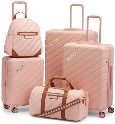 DKNY Spinner Hardside Check in Luggage, Jade Sky, 14 Inch DKNY