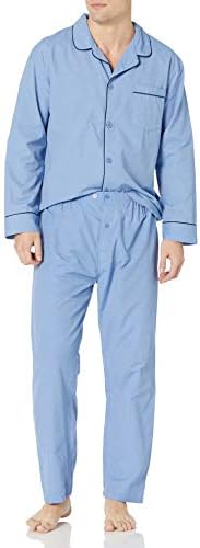 Hanes Men's Long Sleeve Plain Weave Pajama Set Hanes