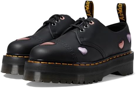 Dr. Martens Women's 1461 Quad Heart Leather Platform Shoe Dr. Martens