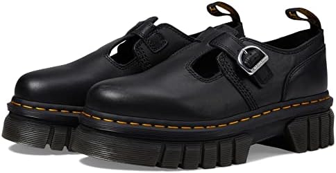 Dr. Martens Audrick T Bar Women’s Platform Loafers – Leather Upper – Buckle Strap Closure – Chunky Heel Dr. Martens