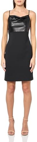 DKNY Women's Mix Media Vneck Sleeveless Dress DKNY