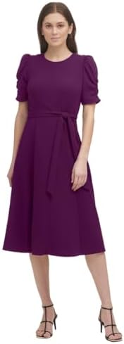 DKNY Women's Jewel Neck Scuba Crepe Dress DKNY