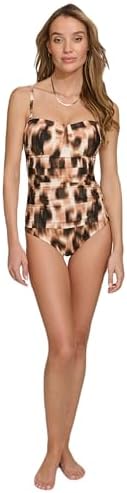 DKNY Women's Strapless Bandeau One Piece Swimsuit DKNY