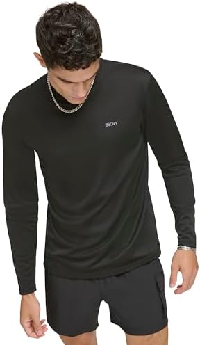 DKNY Men's Long Sleeve Quick Dry 40+ Protection UPF Active Top DKNY