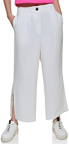 DKNY Women's Cropped Side Slit Pin-Stripe Pant DKNY