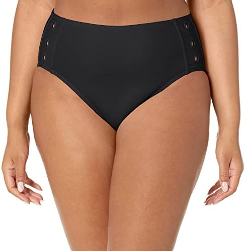 DKNY Women's Standard High Waisted Full Coverage Bikini Bottom Bathing Suit DKNY