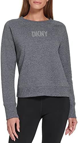 DKNY Women's Rhinestone Logo Crew Neck DKNY