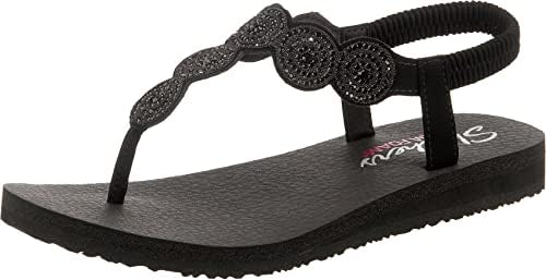 Skechers Women's Meditation-Stars & Sparkle-Circular Rhinestone Slingback Thong Flip-Flop SKECHERS