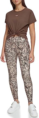 DKNY Women's Tight Printed High Waist Performance Leggings DKNY