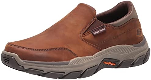 Skechers Men's Respected Calum Goodyear Rubber Low Profile Leather Slip-On with Twin Gore SKECHERS