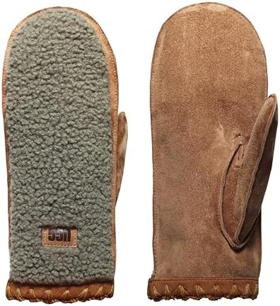 UGG Women's UGGFluff Scalloped Mittens - Genuine Leather Shell UGG