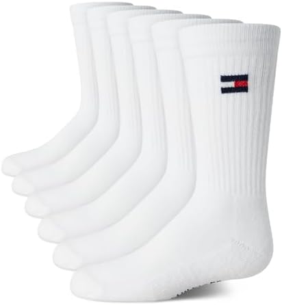 Tommy Hilfiger Unisex Kids' Athletic Socks-Cushioned Crew Socks(6 Pack) Tommy Hilfiger