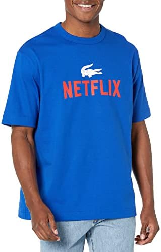 Lacoste Contemporary Collection's Men's Netflix Short Sleeve Loose Fit Graphic Tee Shirt Lacoste