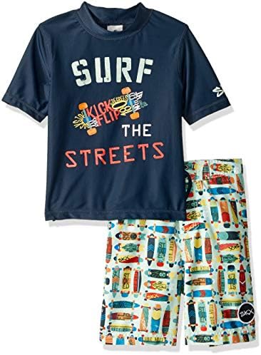 Skechers Boys' Swim Suit Set with Trunks and Rashguard SKECHERS