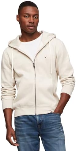 Tommy Hilfiger Men's Medium Weight Fleece Full Zip Up Hoodie Tommy Hilfiger