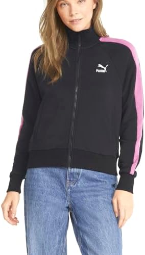 PUMA Womens Iconic T7 Jacket Athletic Outerwear Casual Pockets - Black - Size S PUMA