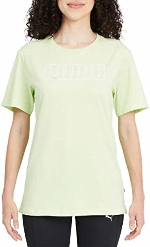 PUMA Womens Boyfriend Logo Tee Shirt (Green, Small) PUMA