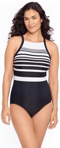 Reebok Women's Swimwear High Neckline One Piece Swimsuit Reebok